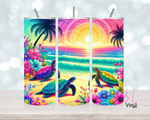 Sunset beach Turtles  20 oz Sublimation wrap (428)