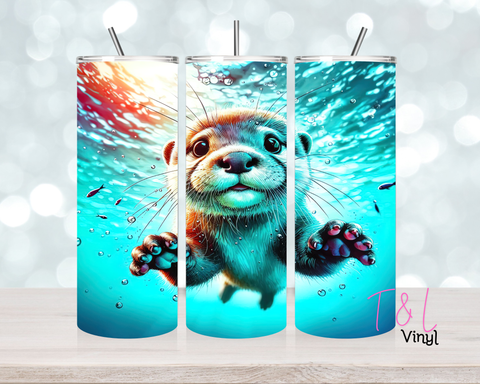 1476 Swimming Otter 20 oz Sublimation wrap