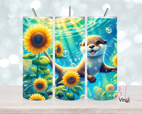 1474 Sunflower Otter 20 oz Sublimation wrap