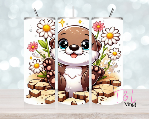 1477 Daisy Otter 20 oz Sublimation wrap