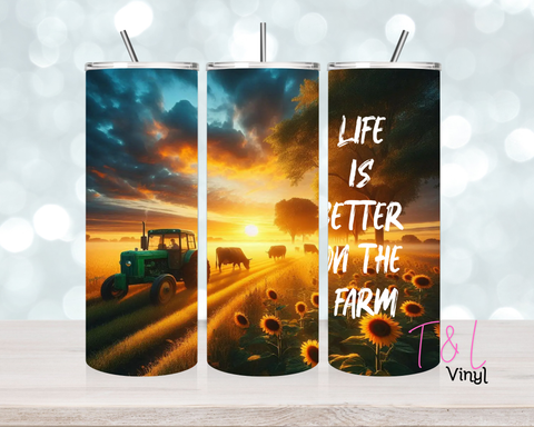 1487 Life is better on the farm  20 oz Sublimation wrap