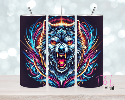 Neon Wolf 20 oz Sublimation wrap (440)