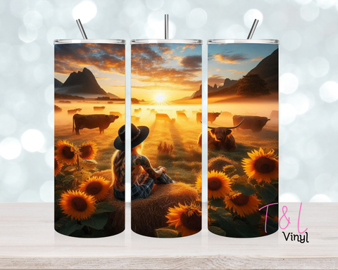 1490 Shes a wildflower 20 oz Sublimation wrap