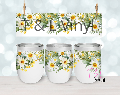 31  Watercolour floral Wine  Sublimation