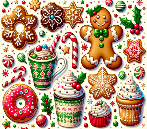 Christmas Gingerbread and Hot Choc  20 oz Sublimation wrap (249)