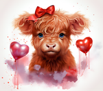 Valentine 20 oz Sublimation wrap (11 ) - Highland Cow