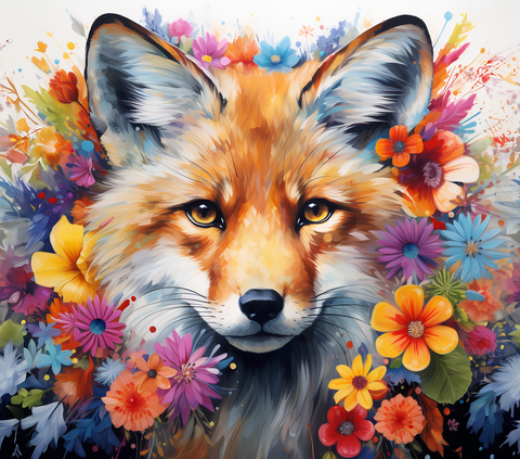 Water Colour Fox 20 oz vinyl wrap (306)