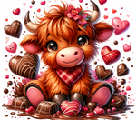 Valentine 20 oz vinyl wrap (17) - Cute Cow and Chocolate