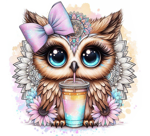 Owl Watercolour  20 oz vinyl wrap (300)