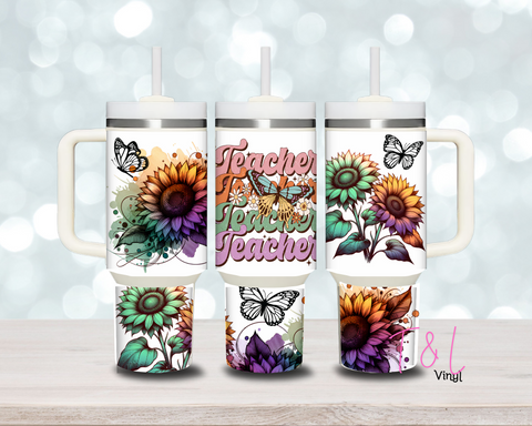 (4) Teacher 40oz Tumbler Wrap