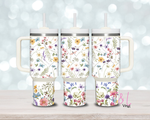 (12) Small Flowers 40oz Tumbler Wrap