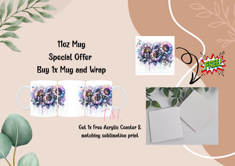 581 Let them Sunflower Wrap and Free Coaster and Print