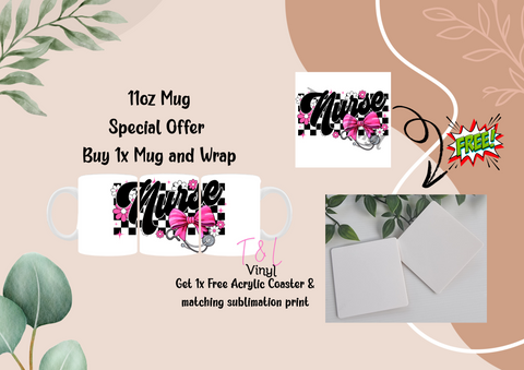 586 Nurse Wrap and Free Coaster and Print