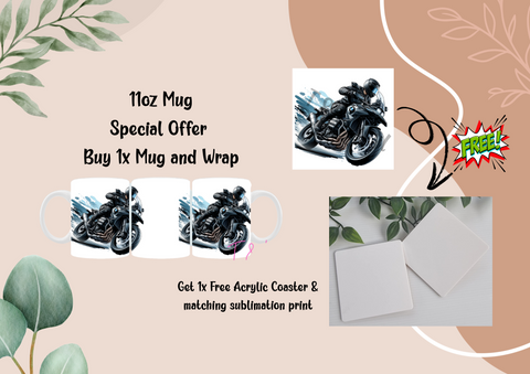 595 Motorbike Wrap and Free Coaster and Print