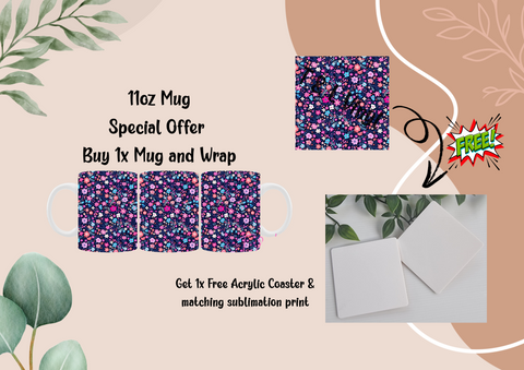 599 Pretty Floral Wrap and Free Coaster and Print