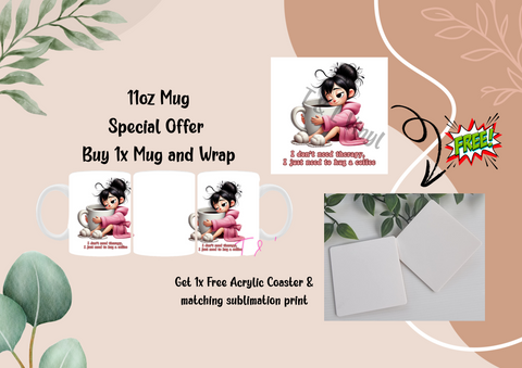 578 Hug A coffee Wrap and Free Coaster and Print