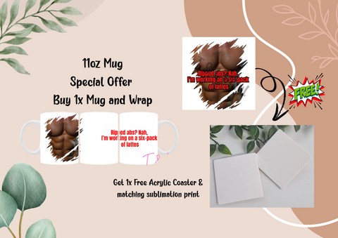 580 Ripped Abs Wrap and Free Coaster and Print