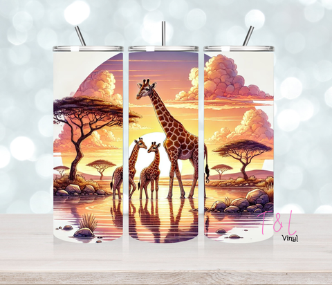 630 Sunset Giraffe  20 oz Sublimation wrap