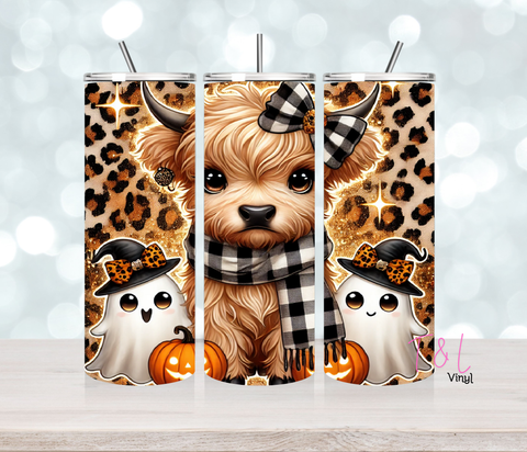 634 Halloween Cute highland cow  20 oz Sublimation wrap