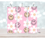 Pink Smiley Face 20 oz Sublimation wrap (555)