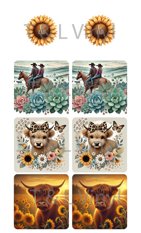 411 Country theme Square coaster sublimation Prints