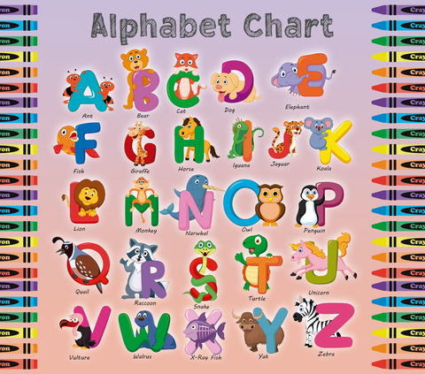 Letter Animals  20 oz vinyl wrap (254)