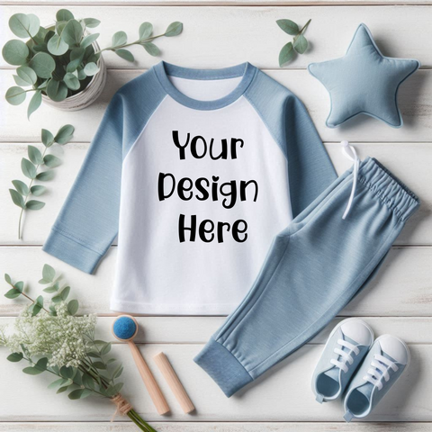 Kids Tracksuit Blue Mockup - Digital download