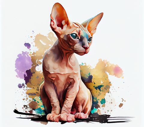 Watercolour Sphynx Cat 20oz Sublimation Wrap (92)