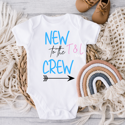 706 DTF New to the crew blue  baby prints