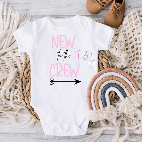 709 DTF New to the Crew pink baby prints
