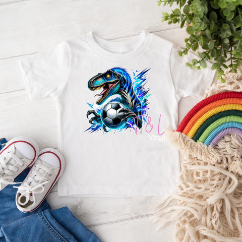 20 Blue Dinosaur and soccer Child DTF Prints