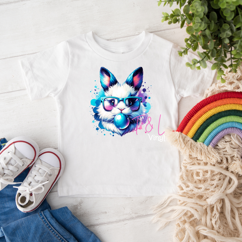 296 DTF Blue Easter Bunny Child print