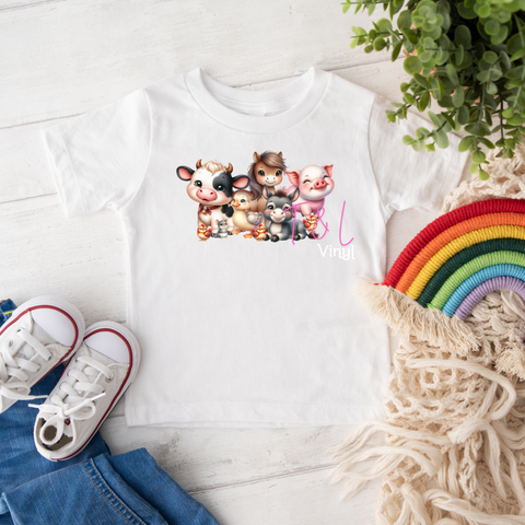 354 DTF Farm kids print