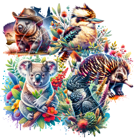 624 DTF Aussie Animals prints