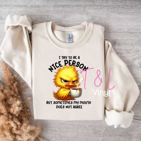 814 DTF- I try to be nice adult print