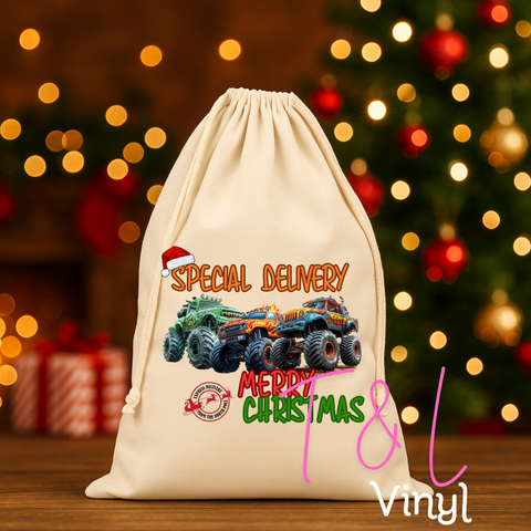 945 Monster Truck - Santa Sack Print