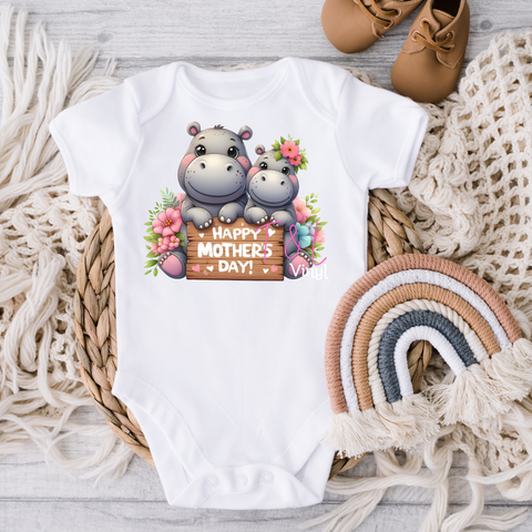 468 DTF Hippo Mothers Day Baby print