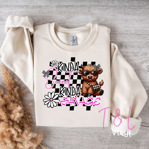 622 DTF Kinda Sweet Kinda Savage prints