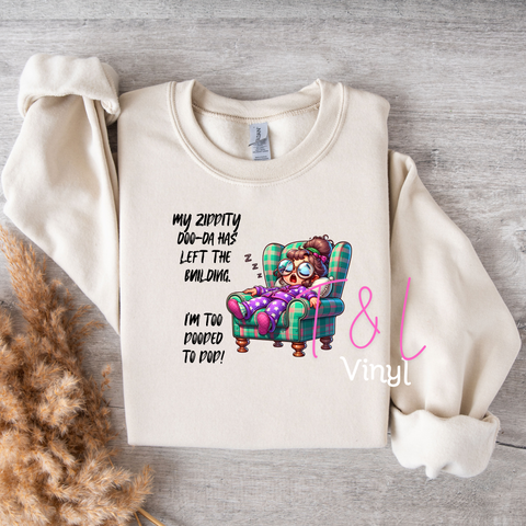 664 DTF Too tired prints