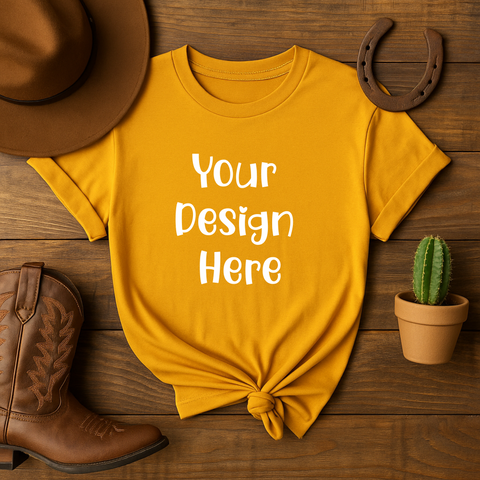 Country Theme Mustard Yellow Shirt Mockup - Digital download
