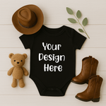 Country Black Baby Romper Mockup- Digital download