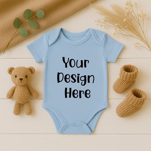 Blue Baby Romper Mockup- Digital download