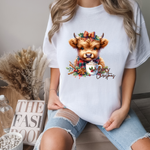 434  Christmas  Highland Cow Shirt Sublimation Print