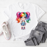 442 Rainbow Girl 2 Kids  Shirt Sublimation Print