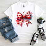 481 Heart Bow  Shirt Sublimation Print