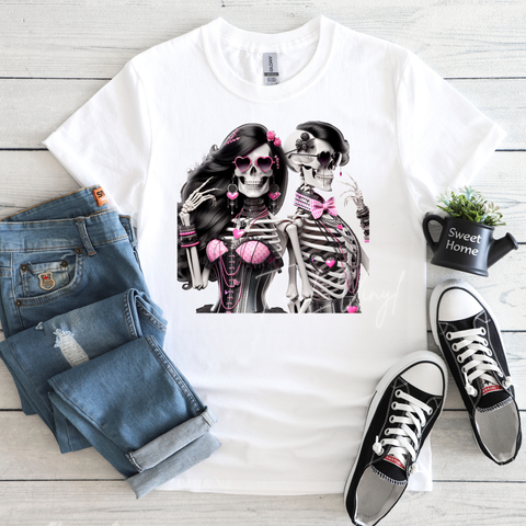 483 Skeleton Love  Shirt Sublimation Print