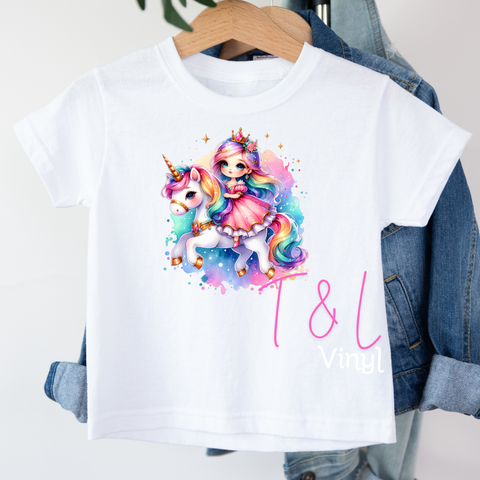 35 DTF Princess and Unicorn Child Prints