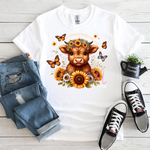 61  DTF Highland Cow and sunflowers Adult print