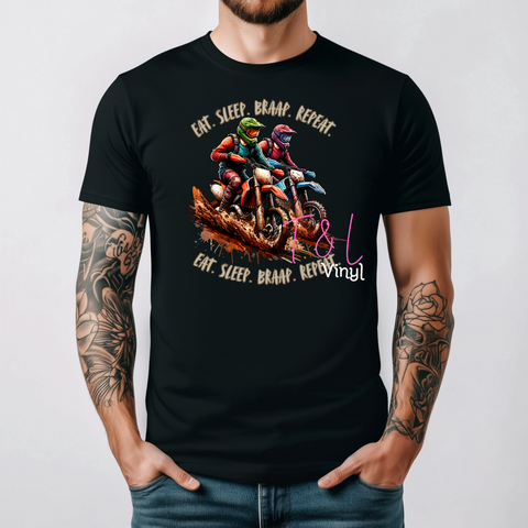 99 DTF  Eat Sleep Braap Repeat Adult print