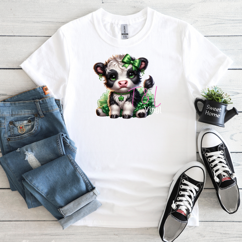 143 DTF St Patricks Day Highland Cow print